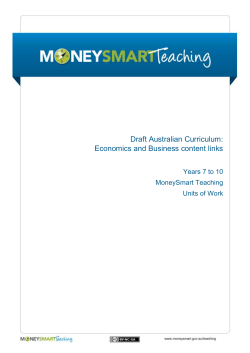 Australian Curriculum: Economics and Business