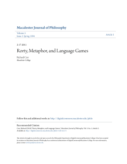 Rorty, Metaphor, and Language Games
