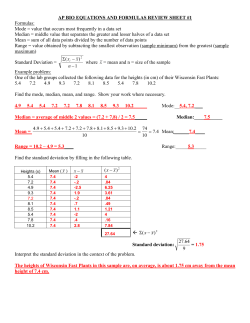 AP BIO EQUATIONS AND FORMULAS REVIEW SHEET #1