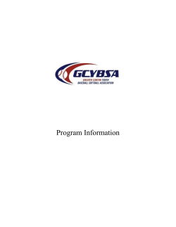 2017 Program Information Guide - Greater Canton Youth Baseball
