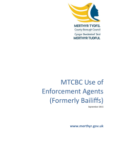 MTCBC Use of Enforcement Agents (Formerly Bailiffs)