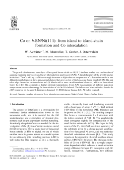 Co on h-BN/Ni(111) - UZH - Physik