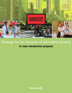 Strategy for the inclusion of affordable housing