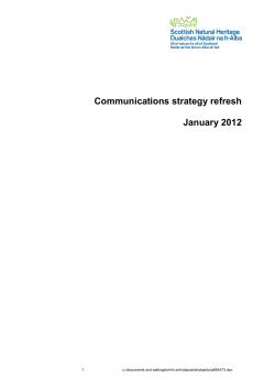 Communications strategy refresh January 2012