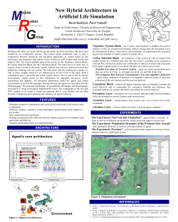 Action Selection Block - Artificial Life Research &ndash; Czech Technical