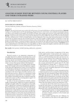analysis of body posture between young football players and their