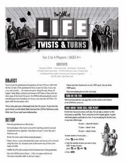 Life, The Game of - Twists and Turns Instructions