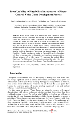 From Usability to Playability: Introduction to Player