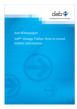 dab:Whitepaper SAP® Change Tables: How to reveal hidden
