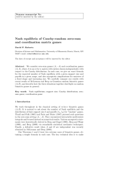 Nash equilibria of Cauchy-random zero