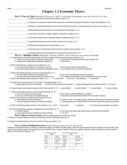 Chapter 1.2 Economic Theory