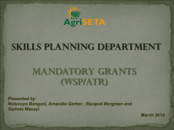Mandatory Grants (WSP/ATR) Presented by