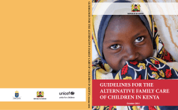 guidelines for the alternative family care of children in kenya