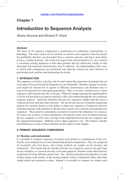 Introduction to Sequence Analysis