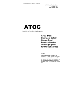 ATOC Train Operators Safety Group Good Practice Guide