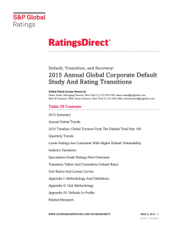 2015 Annual Global Corporate Default Study And Rating Transitions
