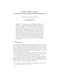 Practical Traffic Analysis: Extending and