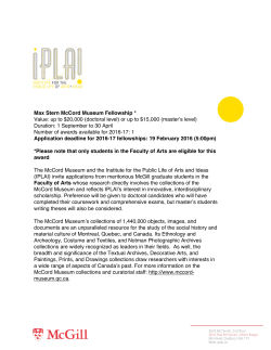 Max Stern McCord Museum Fellowship * Value