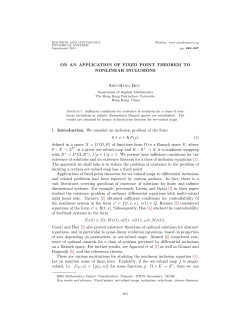ON AN APPLICATION OF FIXED POINT THEOREM TO