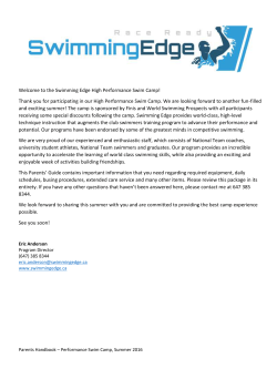 High Performance Swim Camp &ndash; Day Campers