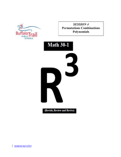 SESSION 4 Permutations Combinations