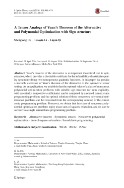A Tensor Analogy of Yuan`s Theorem of the Alternative and