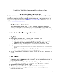 United Way NOCS 2014 Promotional Poster Contest Rules