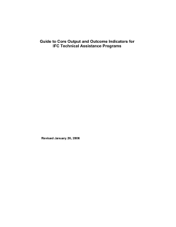 Guide to Core Output and Outcome Indicators for IFC