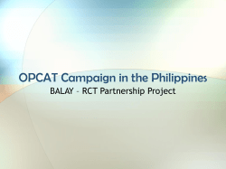 OPCAT Campaign in the Philippines