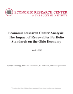 The Impact of Renewables Portfolio Standards on the Ohio Economy