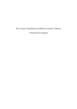 The Concept of Equilibrium in Different Economic - VU-dare