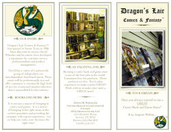 Dragon`s Lair Brochure - Dragon`s Lair Comics and Fantasy