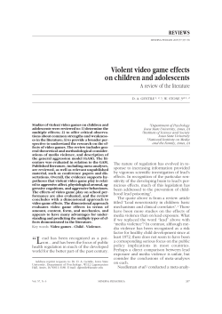 (2005). Violent video game effects on children and adolescents