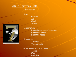 Presentation to 7s - Auckland Rugby Referees Association