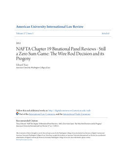 NAFTA Chapter 19 Binational Panel Reviews