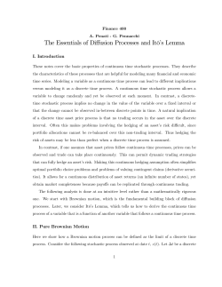 12) The Essentials of Diffusion Processes and Ito`s Lemma