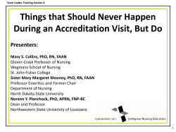 Things that Should Never Happen During an Accreditation Visit, But