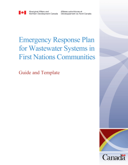 Emergency Response Plan for Wastewater Systems in First Nations
