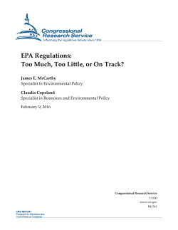 EPA Regulations: Too Much, Too Little, or On Track?