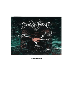 The Empiricists PHI205 The Empiricists Module Convener