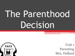 The Parenthood Decision - Norfork-FACS