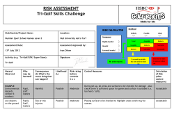 RISK ASSESSMENT Tri-Golf Skills Challenge