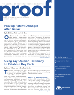 Proving Patent Damages after Uniloc Using Lay Opinion Testimony