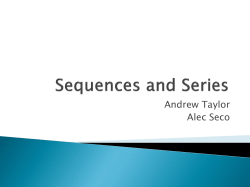Sequences and Series