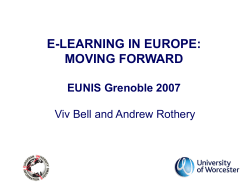 E-LEARNING IN EUROPE: MOVING FORWARD