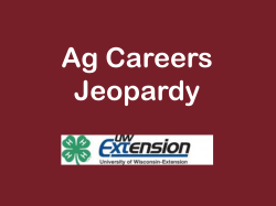 Ag Careers Jeopardy &ndash; Easy