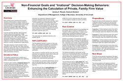 Non-Financial Goals and &ldquo;Irrational&rdquo; Decision