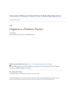 ARTICLES Litigation as a Predatory Practice