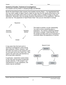 SAS III.A.4: Sampling Design and Methods