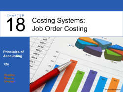 job order costing system